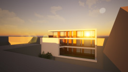 West-Ansicht eines Mehrfamilienhauses in Heilbad Heiligenstadt (Eichsfeld, Thüringen) — moderne Architektur und Planung von PLANWERK M