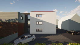 Nord-Ansicht eines Mehrfamilienhauses in Uder (Eichsfeld, Thüringen) — moderne Architektur und Planung von PLANWERK M 