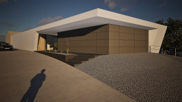 Nord-Ansicht eines Einfamilien-Neubaus in Faulungen (Eichsfeld, Thüringen) — moderne Architektur und Planung von PLANWERK M 