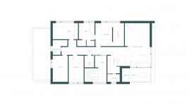 Grundriss des Dachgeschosses eines Einfamilienhauses in Geisleden (Eichsfeld, Thüringen) — moderne Architektur und Planung von PLANWERK M 