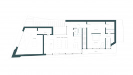 Grundriss des Erdgeschosses eines Einfamilien-Neubaus in Faulungen (Eichsfeld, Thüringen) — moderne Architektur und Planung von PLANWERK M 